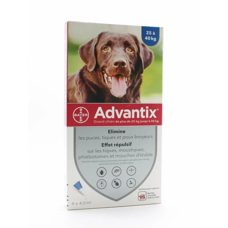 Advantix Grand Chien 25-40kg Pipettes 4X4,0ml - Univers Pharmacie