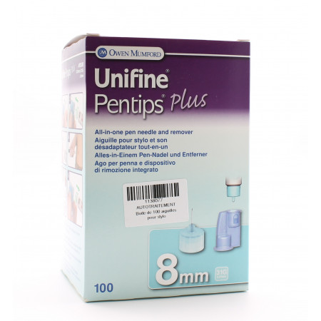 Aiguilles Unifine Pentips Plus 0,25 (31G) 8mm X100