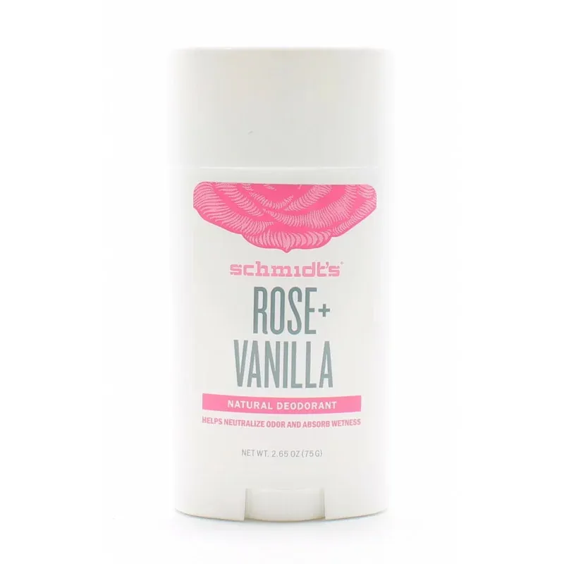 Schmidt's Déodorant Stick Rose + Vanilla 75g - Univers Pharmacie
