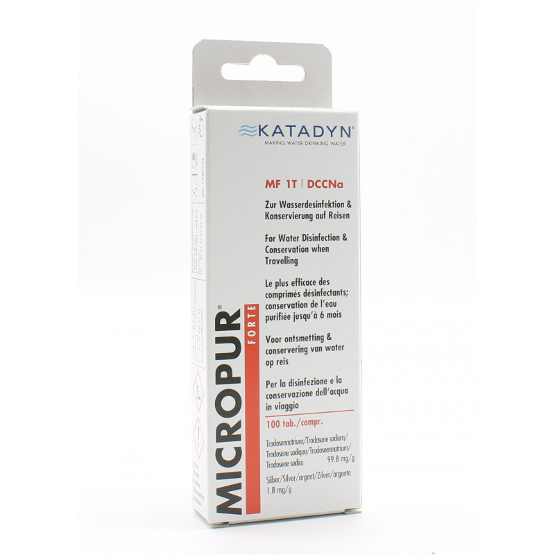 Katadyn Micropur Forte MF 1T DCCNa 100 comprimés - Univers Pharmacie