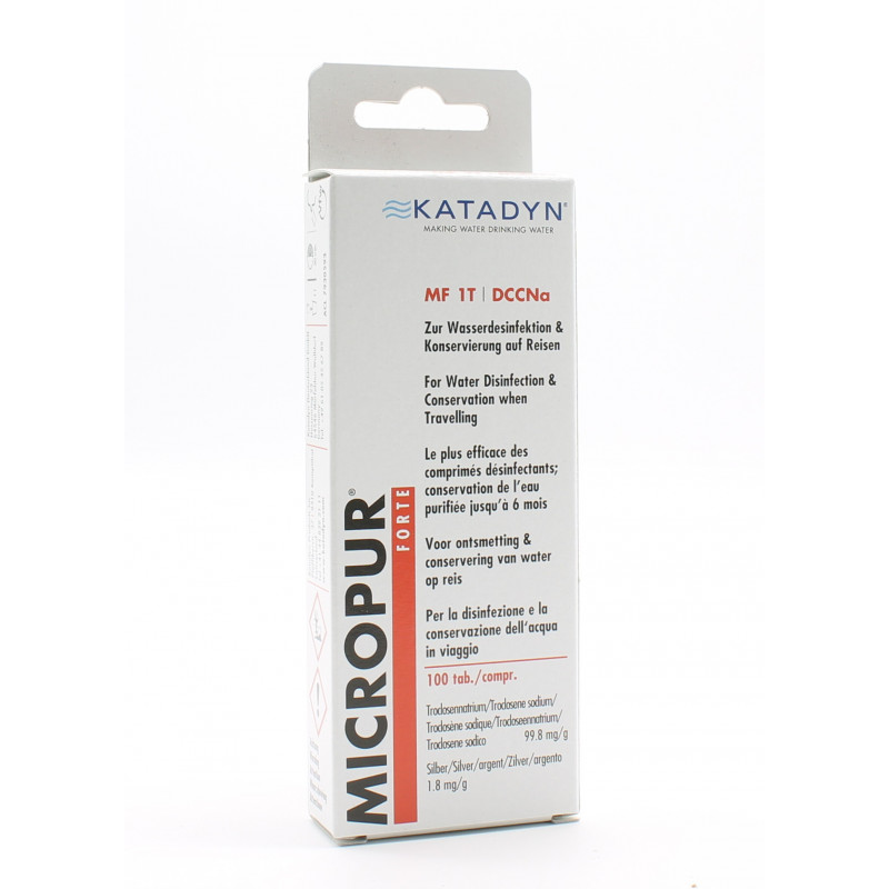 Katadyn Micropur Forte MF 1T DCCNa 100 comprimés - Univers Pharmacie Katadyn Micropur Forte MF 1T DCCNa 100 comprimés - Univers Pharmacie