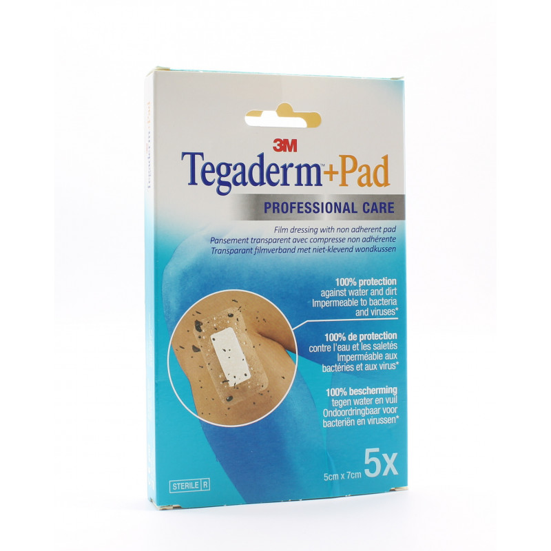 3M Tegaderm+Pad Pansement Transparent 5cmX7cm X5 - Univers Pharmacie