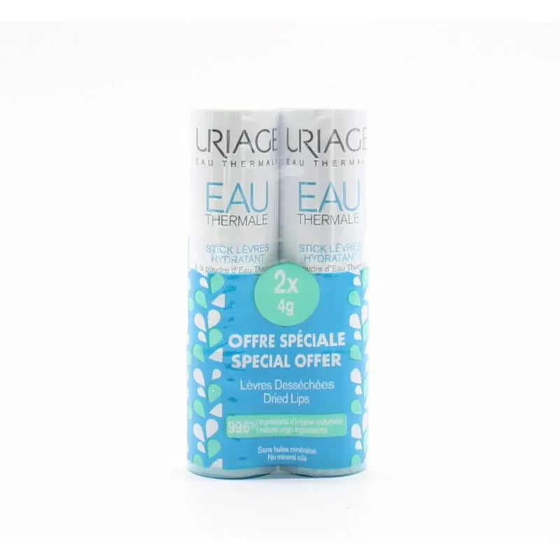 Uriage Eau Thermale Stick Lèvres Hydratant 2X4g