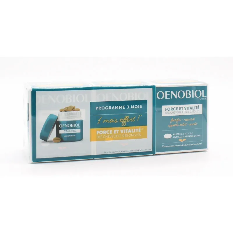 Oenobiol Force et Vitalité Cheveux Ongles 3X60 comprimés - Univers Pharmacie
