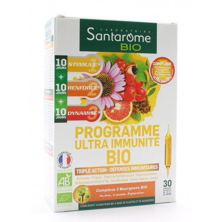 Santarome Bio Programme Ultra Immunité 30 ampoules - Univers Pharmacie