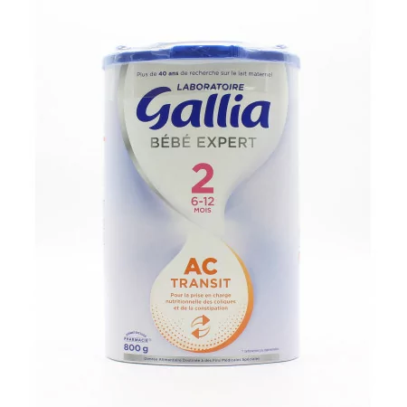 Gallia Bébé Expert 2 AC Transit 6-12 mois 800g - Univers Pharmacie