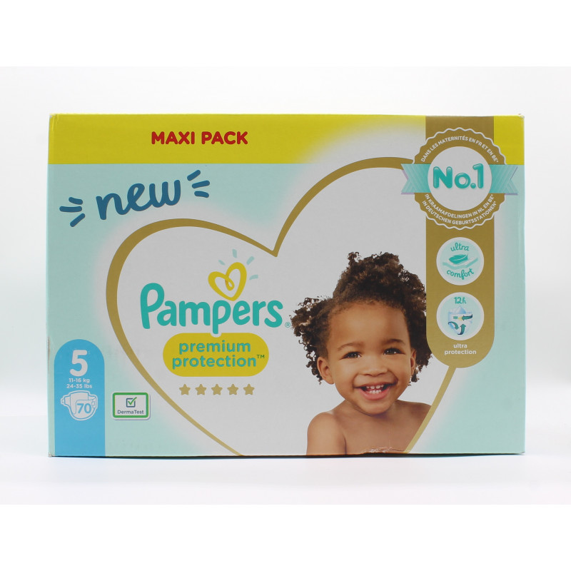 Pampers Premium Protection Taille 5 11-16kg 70 couches - Univers Pharmacie