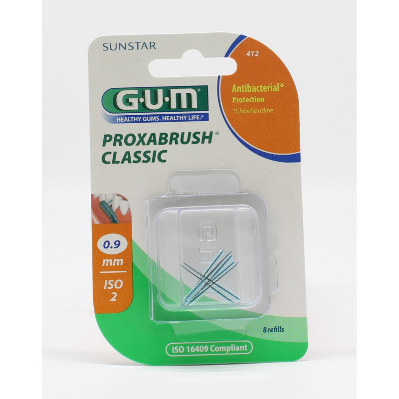GUM Proxabrush Classic Brossettes 0,9mm X8 - Univers Pharmacie GUM Proxabrush Classic Brossettes 0,9mm X8 - Univers Pharmacie