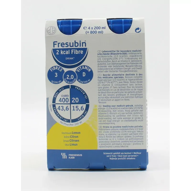 Fresubin 2Kcal Fibre Drink Citron X4 200ml - Univers Pharmacie Fresubin 2Kcal Fibre Drink Citron X4 200ml - Univers Pharmacie