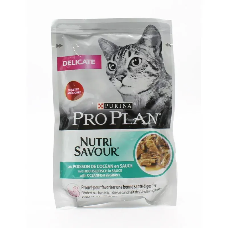 Purina ProPlan Delicate NutriSavour Poissons de l'Océan 85g - Univers Pharmacie