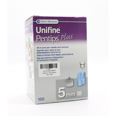 Aiguilles Unifine Pentips Plus 0,25 (31G) 5mm X100 - Univers Pharmacie