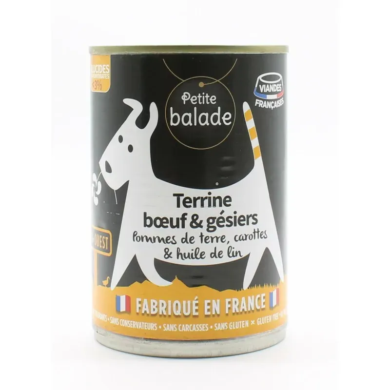 Petite Balade Terrine de Bœuf et Gésier 400g - Univers Pharmacie