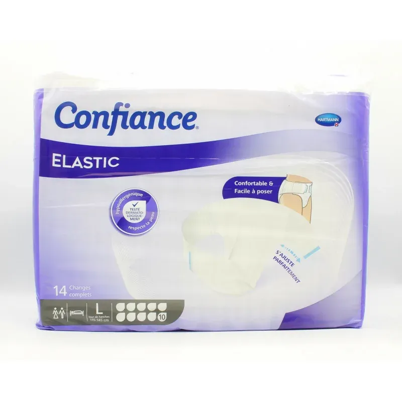 Confiance Elastic 10 Gouttes Taille L 14 changes complets - Univers Pharmacie
