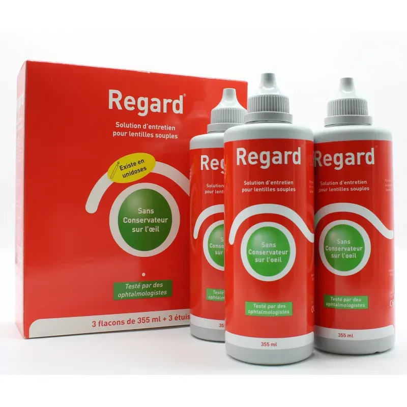 Regard Solution d'Entretien Lentilles Souples 3X355ml - Univers Pharmacie