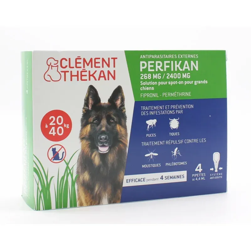 Clément Thékan Perfikan 268mg/2400mg Grands Chiens 4X4,4ml - Univers Pharmacie