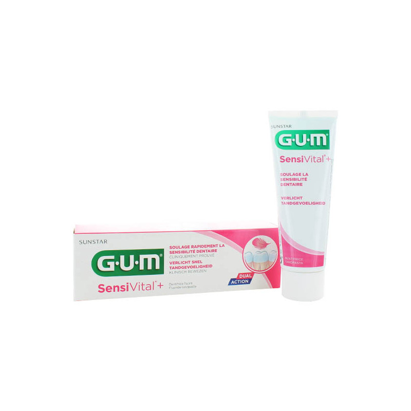 GUM SensiVital+ Dentfrice Fluoré 75ml - Univers Pharmacie