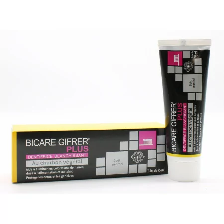 Bicare Gifrer Plus Dentifrice Blanchissant Charbon Végétal 75ml - Univers Pharmacie