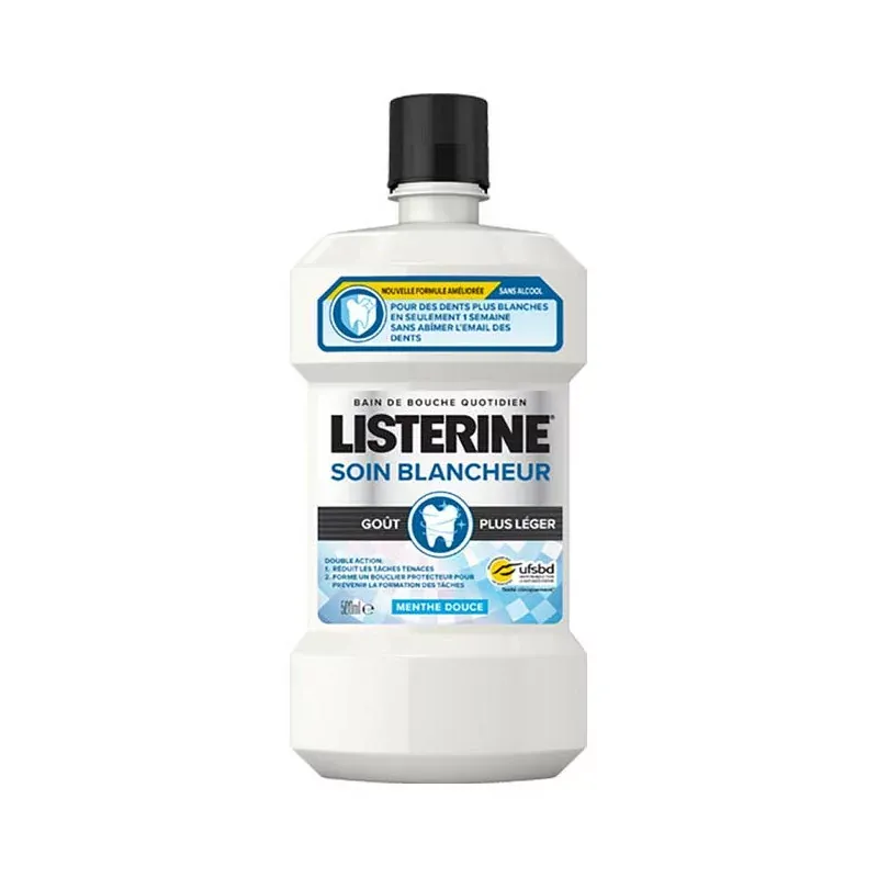 Listerine Soin Blancheur Goût Plus Léger Bain de Bouche 500ml
