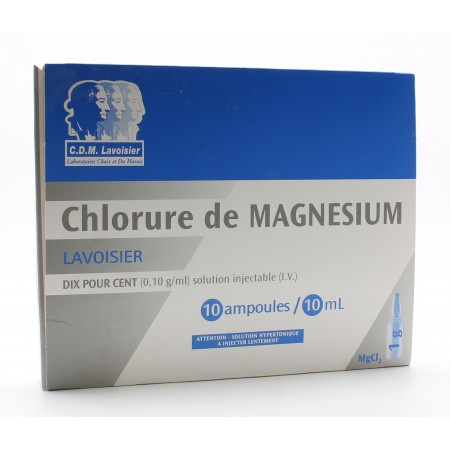 Lavoisier Chlorure de Magnesium Dix pour Cent 10 ampoules / 10ml - Univers Pharmacie