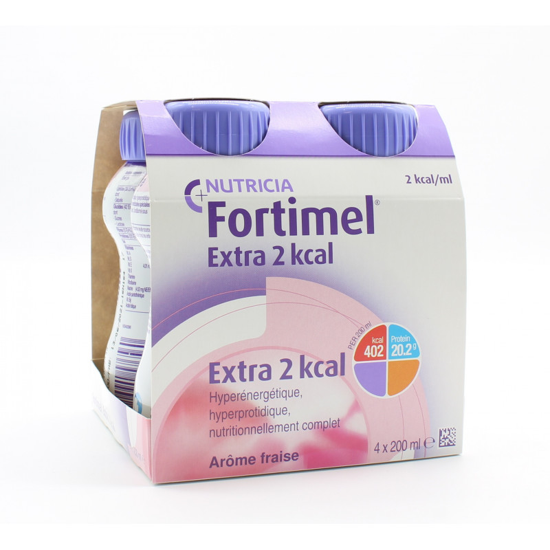 Nutricia Fortimel Extra 2kcal Arôme Fraise 4X200ml