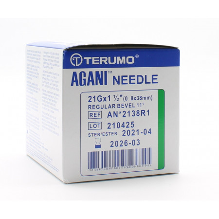 Terumo Agani Aiguilles Hypodermiques 21G (0.8X38mm) X100 - Univers Pharmacie