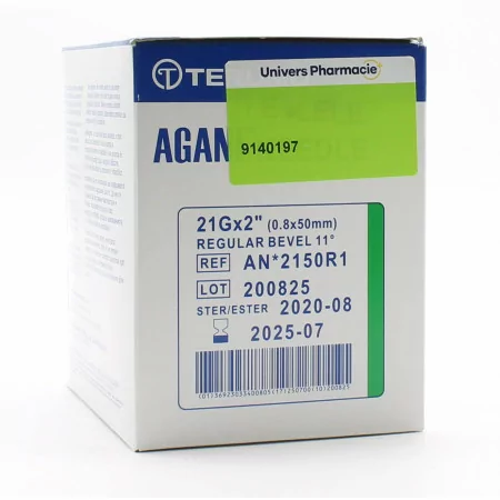 Terumo Agani Aiguilles Hypodermiques 21G (0.8X50mm) X100 - Univers Pharmacie