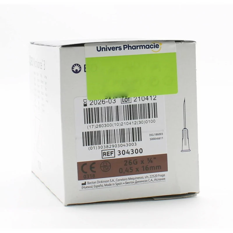 BD Microlance Aiguilles Hypodermiques 26G (0.45X16mm) X100 - Univers Pharmacie
