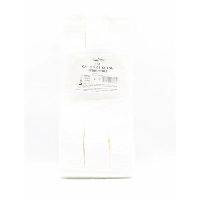 Emilabo Carrés de Coton Hydrophile 5X5cm X500 - Univers Pharmacie