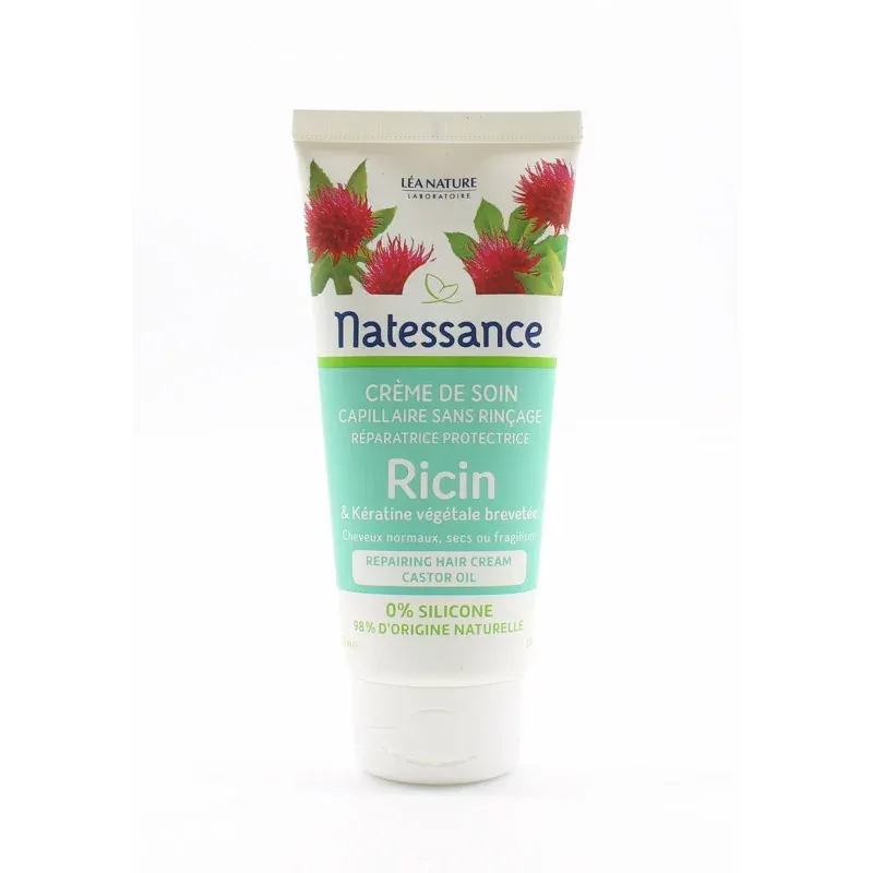 Natessance Crème de Soin Capillaire Sans Rinçage Ricin 100ml - Univers Pharmacie