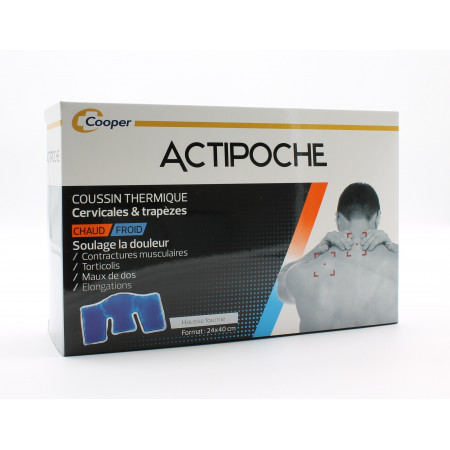 ActiPoche Coussin Thermique Chaud/Froid Cervicales et Trapèzes 24X40cm - Univers Pharmacie
