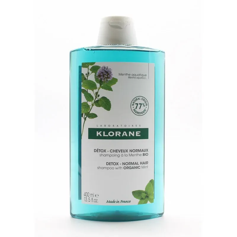Klorane Shampoing Détox Menthe Bio 400ml - Univers Pharmacie