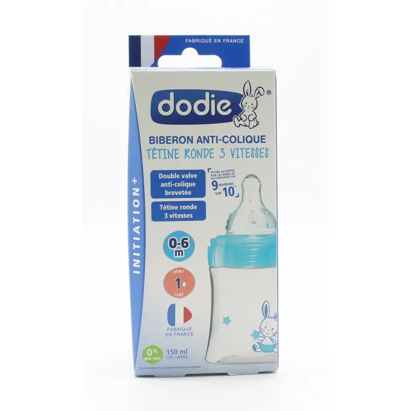 Dodie Biberon Anti-colique 3 Vitesses Lapin 0-6M 150ml