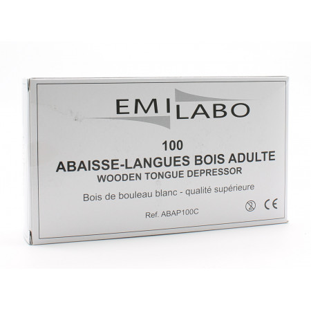 Emilabo Abaisse-langues Bois Adulte X100 - Univers Pharmacie