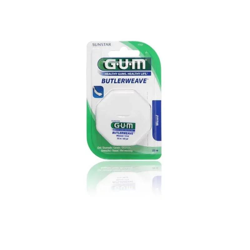Gum Butlerweave fil dentaire ciré mentholé 55m