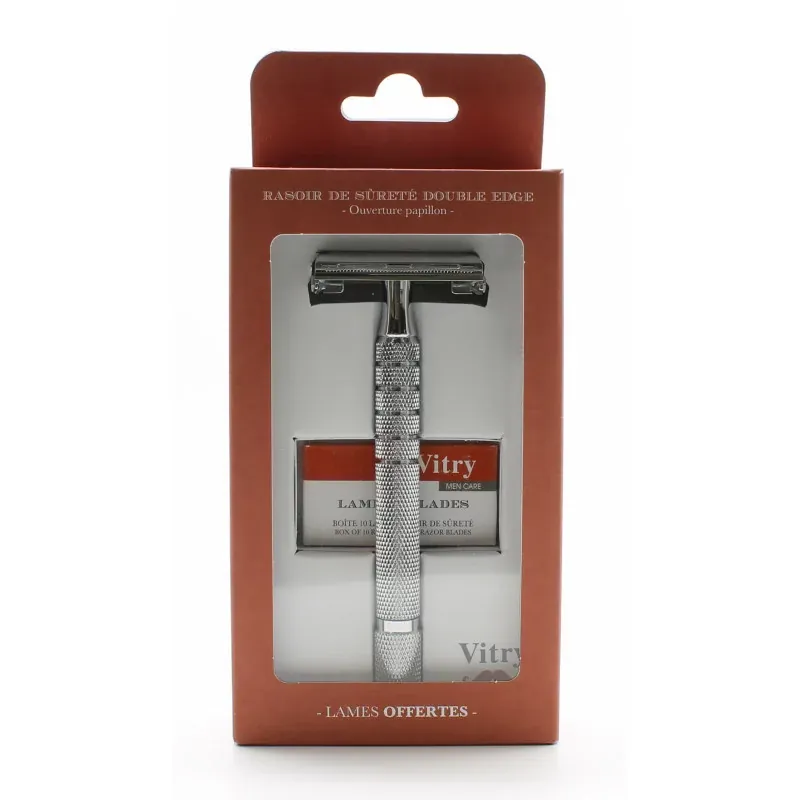 Vitry Men Care Rasoir de Sûreté Double Edge + 10 lames - Univers Pharmacie