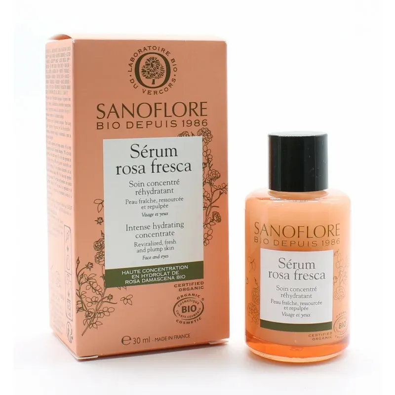 Sanoflore Sérum Rosa Fresca Concentré Réhydratant 30ml - Univers Pharmacie