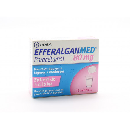 Efferalganmed 80mg 12 sachets - Univers Pharmacie