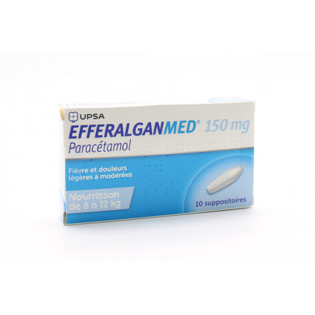 Efferalganmed 150mg 10 suppositoires - Univers Pharmacie