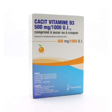 Cacit Vitamine D3 500mg/1000UI 30 comprimés - Univers Pharmacie