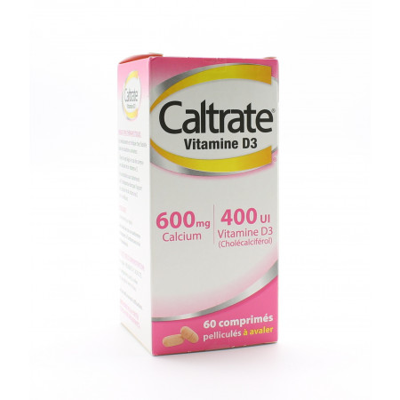 Caltrate Vitamine D3 600mg/400UI 60 comprimés - Univers Pharmacie