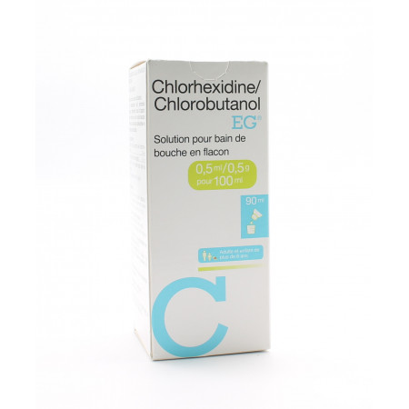 Chlorhexidine/Chlorobutanol EG 0,5ml/0,5g 90ml - Univers Pharmacie