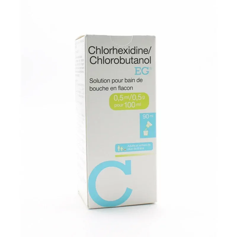 Chlorhexidine/Chlorobutanol EG 0,5ml/0,5g 90ml - Univers Pharmacie