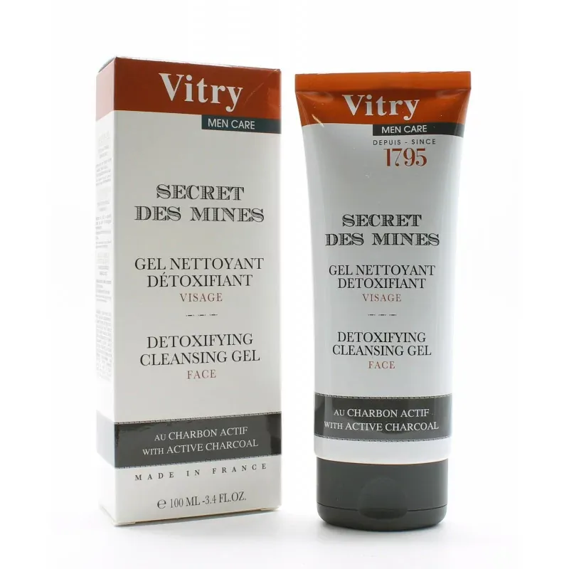 Vitry Men Care Secret des Mines Gel Nettoyant Détoxifiant 100ml - Univers Pharmacie