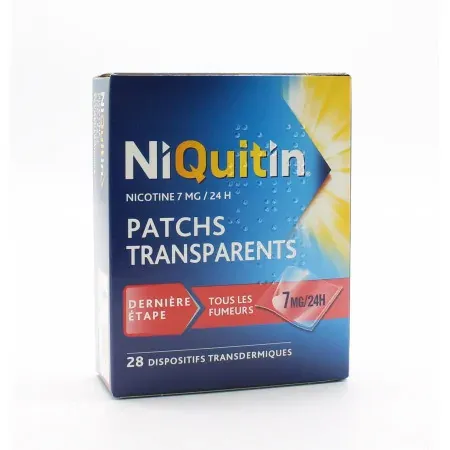 NiQuitin Patchs Transparents 7mg 24h X28 - Univers Pharmacie