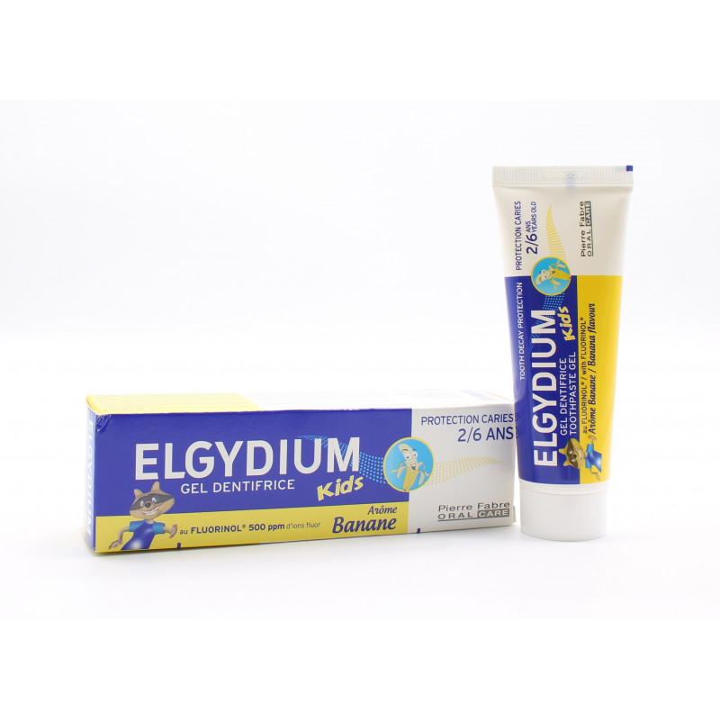 Elgydium Kids Gel Dentifrice 2-6ans Arôme Banane 50ml - Univers Pharmacie
