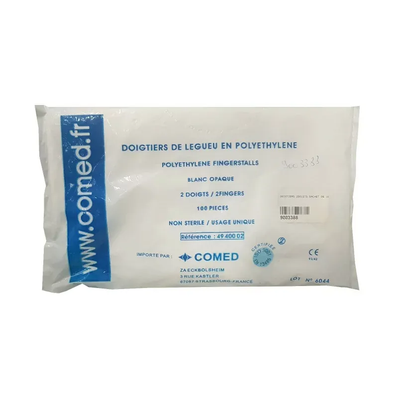 Doigtiers de Legueu en Polyéthylène 2 Doigts X100 - Univers Pharmacie