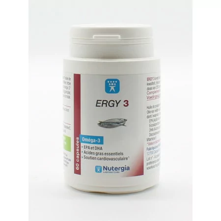 Nutergia Ergy 3 Oméga-3 60 capsules - Univers Pharmacie