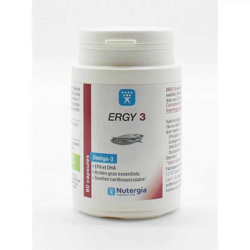Nutergia Ergy 3 Oméga-3 60 capsules - Univers Pharmacie