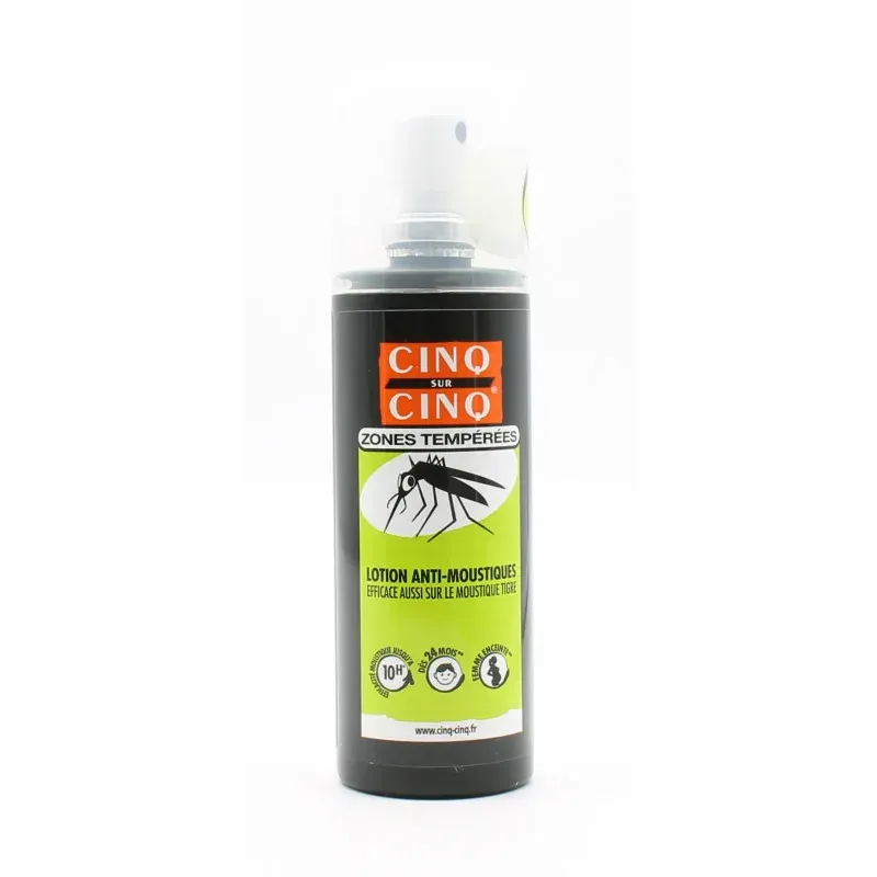 Cinq sur Cinq Lotion Anti-moustiques Zones Tempérées 100ml - Univers Pharmacie