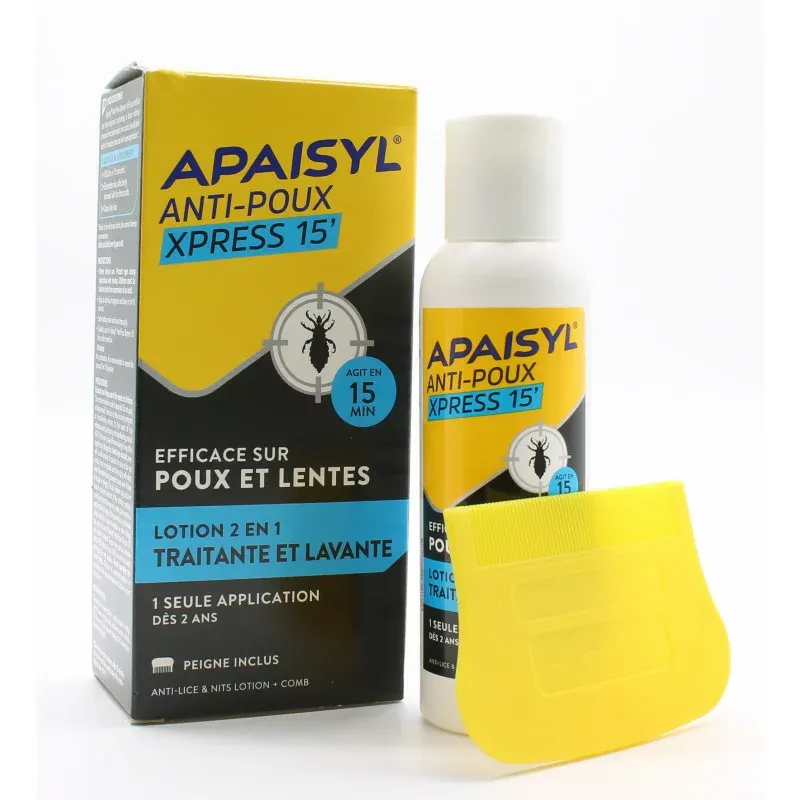 Apaisyl Anti-poux Xpress 15' Lotion 2en1 100ml - Univers Pharmacie